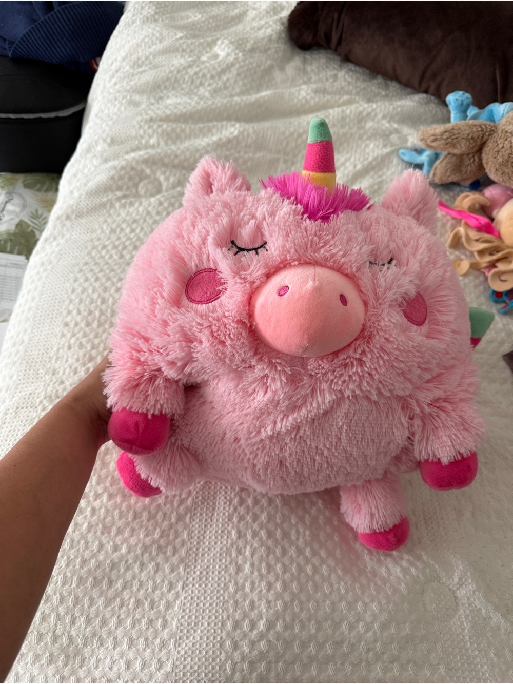 Plush Pink Unicorn cozy hand warmer pillow